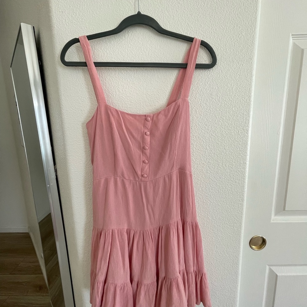 Buttoned Tiered Mini Dress